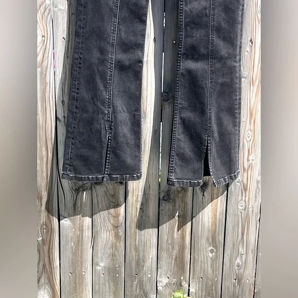 MOTEL Rocks Seam Split Jeans In Black Wash - Picture 7 of 14